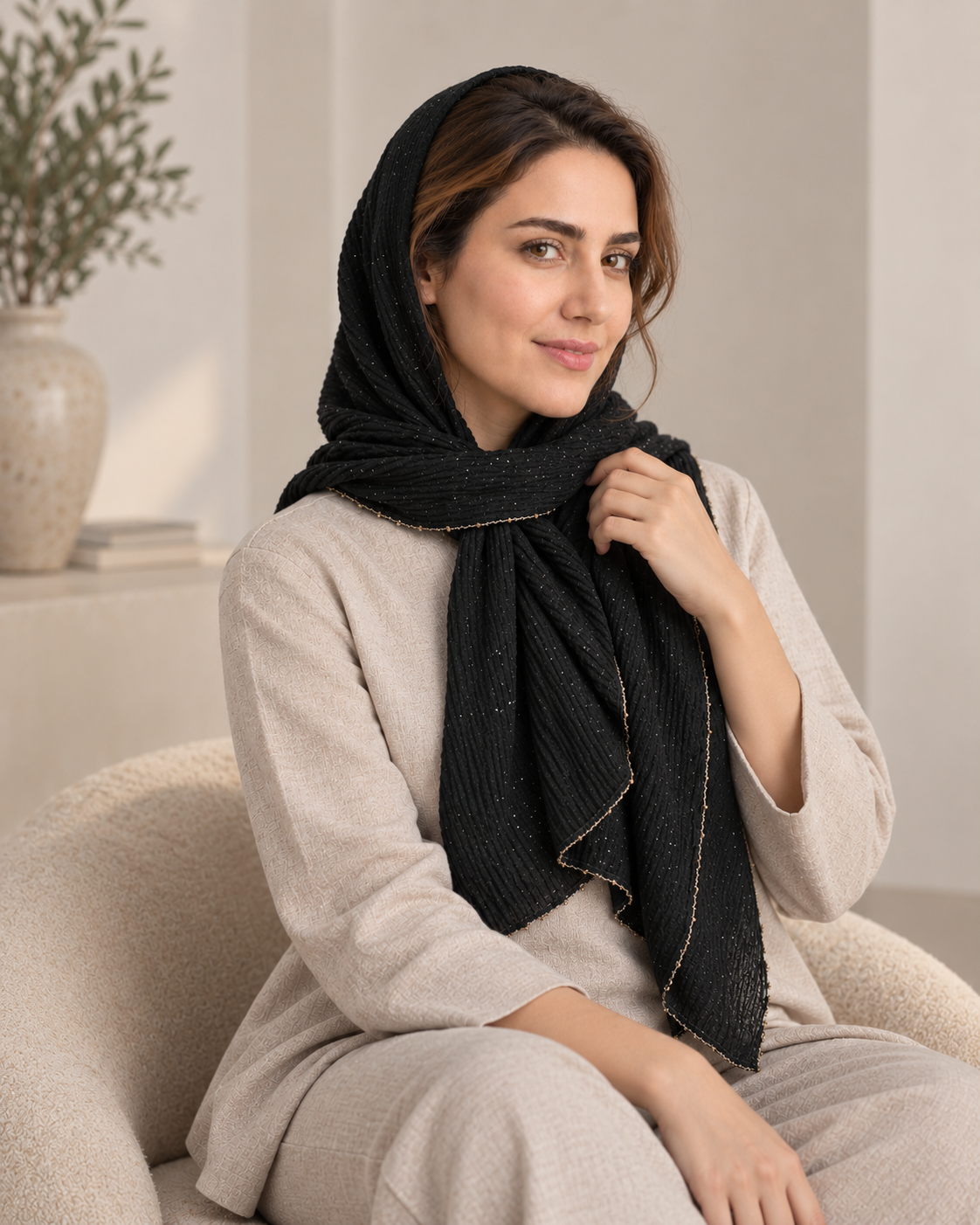 شال حاشیه زیپی