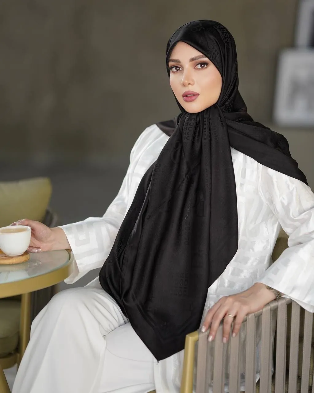 روسری ژاکارد مشکی