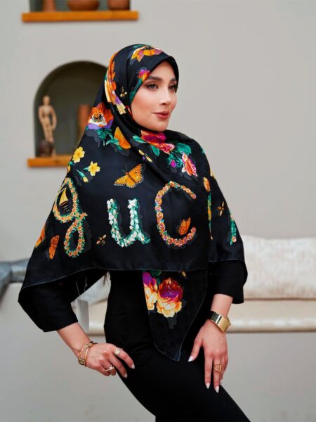 روسری ابریشم گوچی گلدار