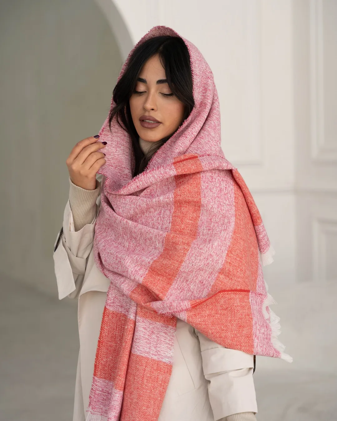l001 شال خط رنگی