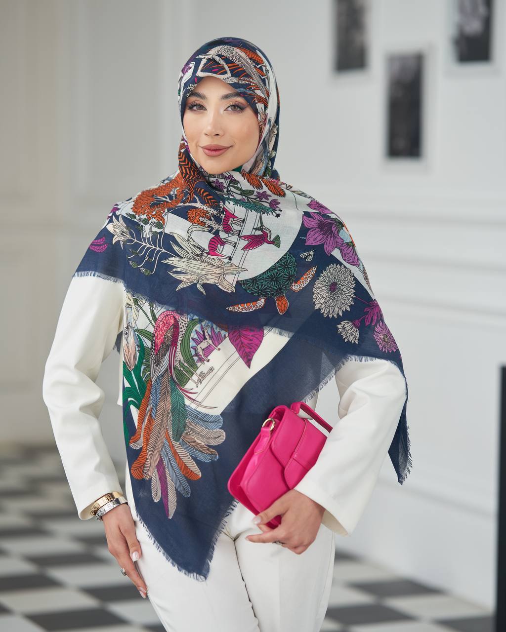 روسری نخی طاووس