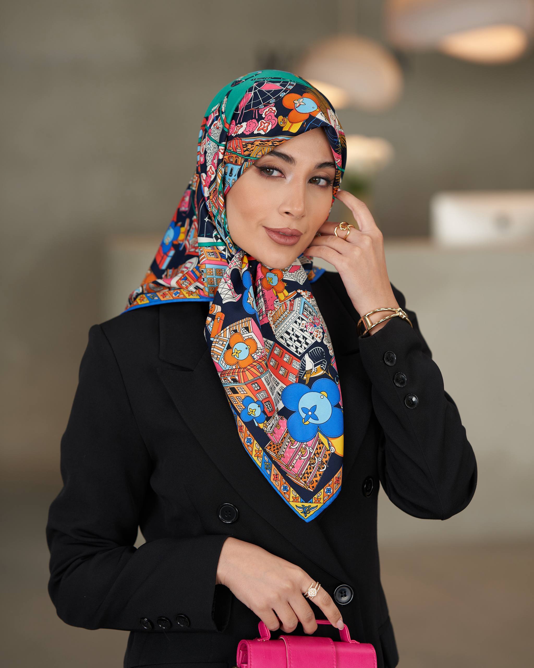 روسری ابریشم توییل LV
