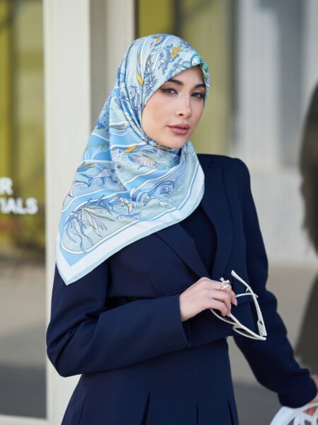 روسری ابریشم توییل آکواریوم