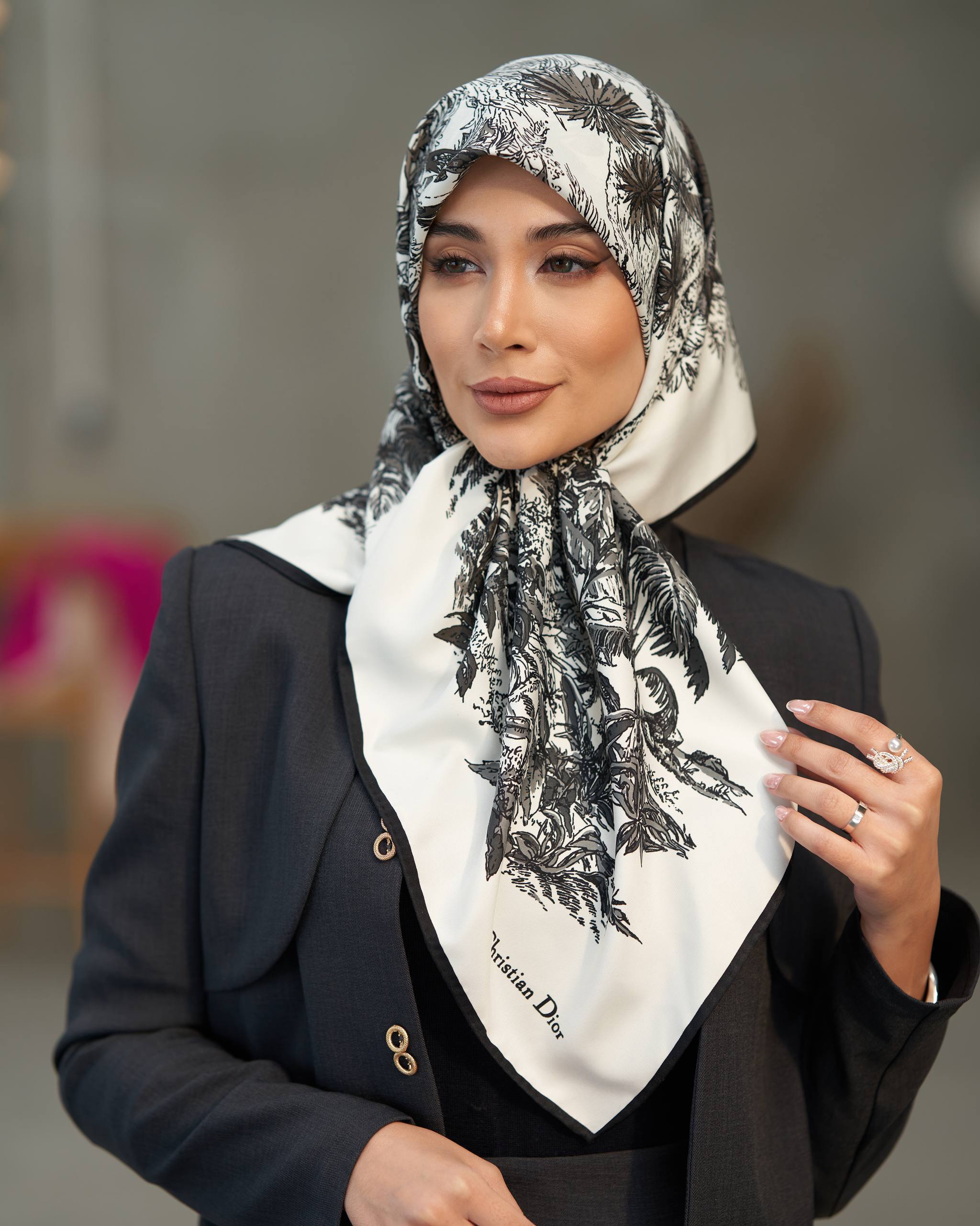 روسری ابریشم توییل کریستین دیور پروانه
