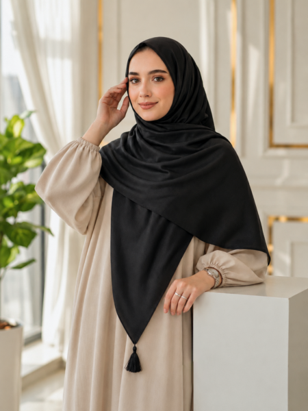 روسری نخی شانتون مشکی