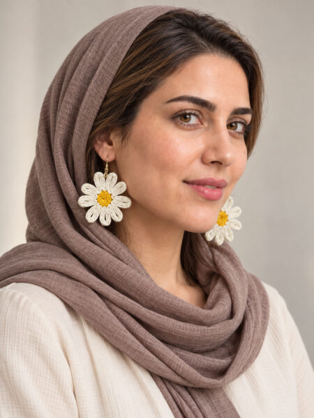 گوشواره دستساز گل رنگی